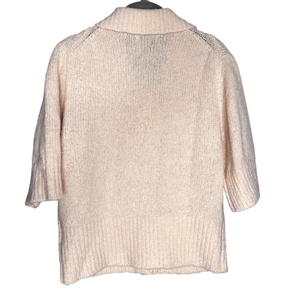 Reformation Daphne Collared Cardigan Size Medium Sorbet Pink Short Sleeve - Picture 7 of 7